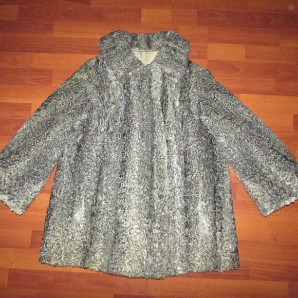 Vintage Silver Gray Persian Lamb Fur Coat - Picture 2 of 11